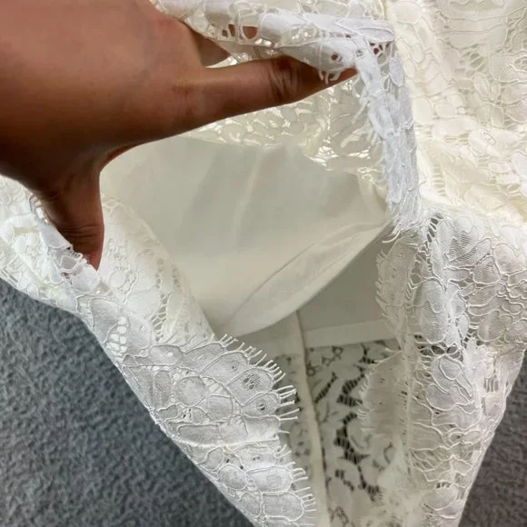 New Lulus Women's Dress White Lace Floral Overlay Size small - Picture 4 of 12